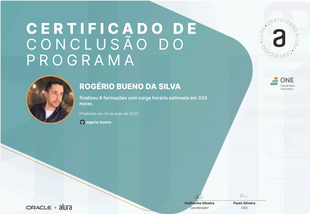 Imagem de certificado Oracle Next Education Turma 4 de Front-end